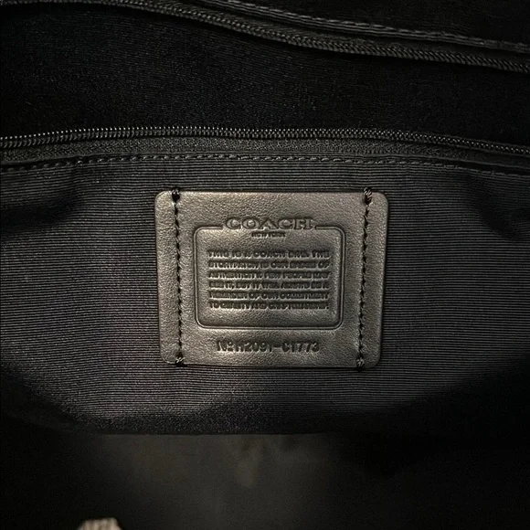 Coach Gray and Cream Checkered Tote - Picture 6 of 6